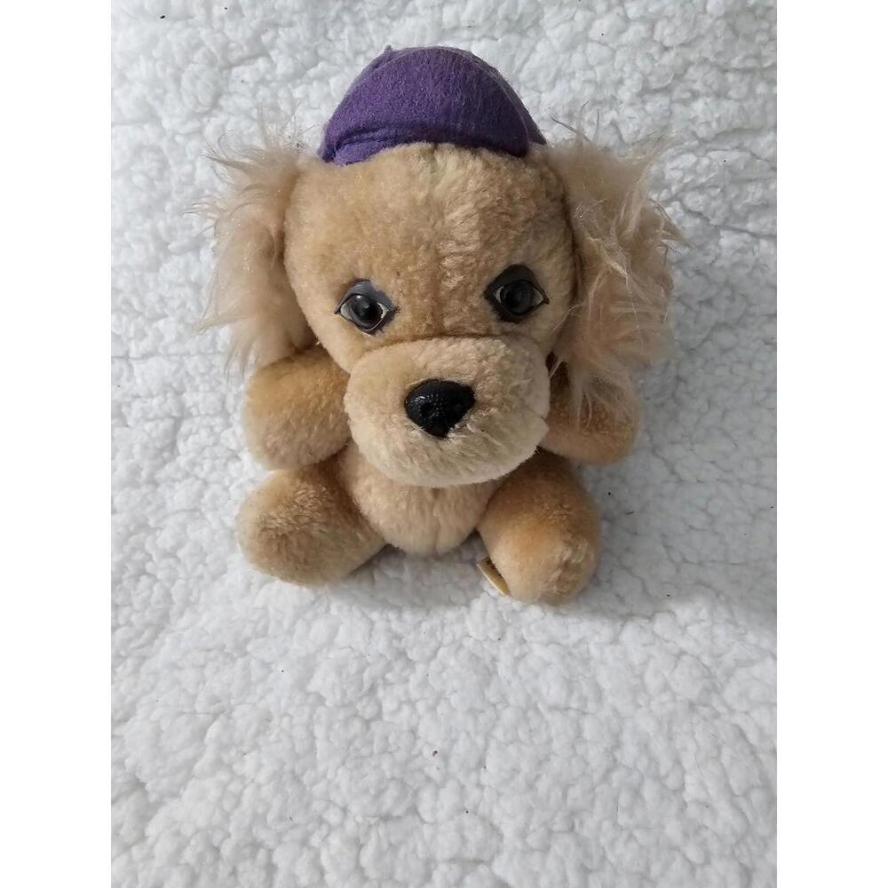 Vintage Los Angeles Dodgers Plush Dog Baseball Souvenir Korea Brown 6.5" Toy